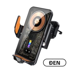 Giá Đỡ Điện Thoại Trên Ô Tô Sạc Không Dây 66W Đế Sạc Nhanh Kép Kẹp Giữ Điện Thoại Cho iPhone 14 Pro Max/13/12/SE Android - Hợp Kim Thép Đen