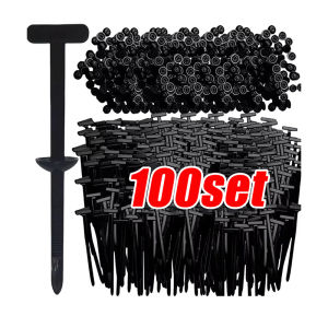 300PCS Nylon Universal Cable Tie Buckle Heavy Duty Self-Locking Zip Ties Holder with Pin Fasteners Car Body UV Resistant Zipties