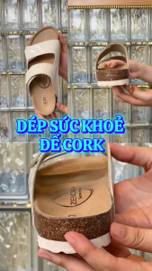 Dép sức khỏe đế cork nam Lico. Đen. Dép nâng vòm bàn chân hỗ trợ giảm đau nhức chân