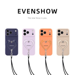 EVENSHOW | Premium Aesthetic Liquid Silicone Phone Case With Stand and Rope for iPhone 18