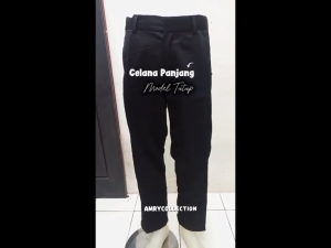 Celana seragam SMP SMA HITAM Celana panjang seragam sekolah SMP SMA SMK Kelas 1-3 Kain Licin MENGKILAT