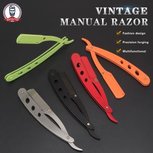 Manual Folding Colorful Mens Shaving Tools Beard Hair Remove Tools Barber Accessroies Not equipped with blades
