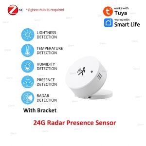 Zigbee 24G Mmwave Radar Presence Sensor Temperature Humidity Brightness Human Detector Motion/Static Detection For TUYA 2MQTT