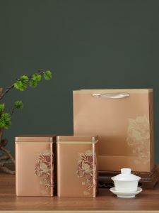 High-End Phoenix Single Bud Tea Canister Iron Can Ancient Tree Red Robe Duck Shit Fragrance Packaging Box Luxury Gift Box