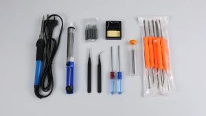 PROMO TERBARU Taffware Peralatan Solder Kit 7 in 1 Full Set Cepat Panas Soldering Iron 60W 220V - SIK-002