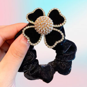 Red Rabbit Hair Accessories Full of Diamonds Durable Hair Ties Elastic Hair Bands for Girls Cute Hair Wraps Travel Beauty Supplies