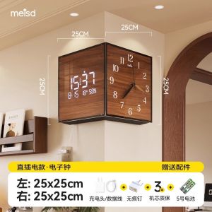 Đồng Hồ Tường Hai Mặt Hiện Đại Tối Giản Góc Phòng Khách Đồng Hồ Tròn Bằng Kính Acrylic Tiếng Động Máy Im Lặng Nguồn Điện