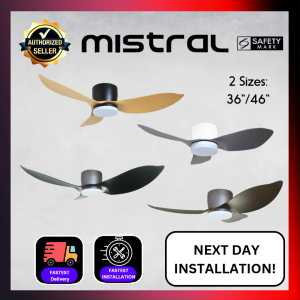 CHEAPEST INSTALL Mistral Solar 46" 3 Blades Ceiling Fan With 3-Tone LED Light And Remote Control