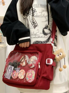 Blue Large Capacity Plaid Single Shoulder Handheld School Bag Commuter Lunch Quantity Daily Commuting Class Dual-Purpose Bag