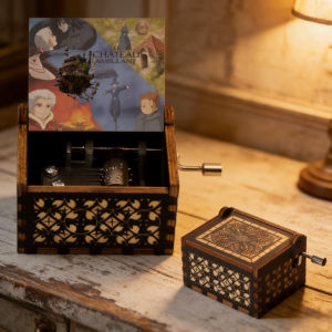 Howl Castle Music Box Anime Theme Music Merry Go Round of Life Wooden Hand Cranked Musical Box New Year Birthday Gift