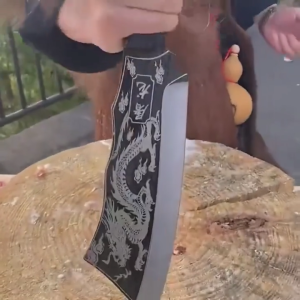 Japanese Knife Black Dragon Knife Handmade Forged Knife High-Carbon Steel Knife Bone-Chopping Knife