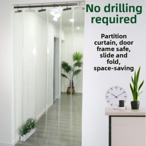 No-Drill Install Commercial & Home Use Transparent Plastic PVC Partition Curtain