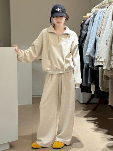 Salt Series Womens Sportswear Set Casual Loose Fit Pure Cotton Sweatshirt Spring Autumn Fashion Slimming Two-Piece Suit