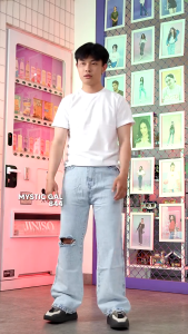 JINISO - Denim Pria Loose Ripped Jeans