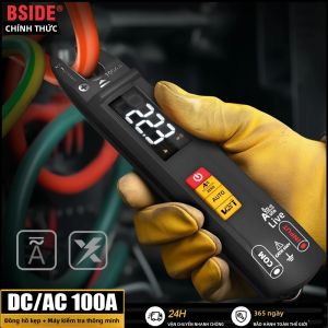 BSIDE MỚI Kỹ Thuật Số Kẹp Mét 100A Dĩa DC AC Thông Minh Ampe Kế Kìm T-RMS Hiện Tại Tự Động Đồng Hồ Đo Vạn Năng Với Điện Áp Ohm Kiểm Tra Bút Thử Điện