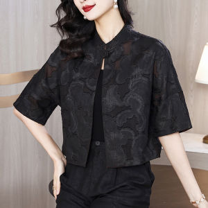 New Chinese Style Retro National Trend Embroidered Womens Spring Summer New Style Elegant Versatile Tang Costume Open Cardigan Short Jacket