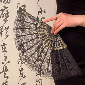 Biblio【Ready in Stock】 Vintage Style Lace Folding Hand Fan Bride Hand Fan Art Craft Gift Decor