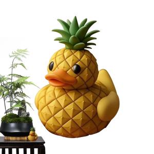 Cute Fruit Duck Statue - Colorful Animal Desktop Decor Creative Duck Figurine for Shelf Dorm Living Room Office Gift Idea (