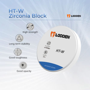 Lodden HT-W Open System Zirconia Block 98mm 10-25mm White Zirconia Disc for CAD/CAM Dental Restoration Materials
