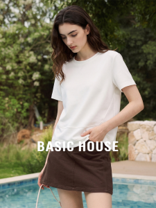 Basic House | Summer Simple White Short Sleeve T-Shirt