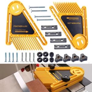 2‑Pack Feather‑Loc Featherboard Adjustable Double Feather Loc Board Woodworking Safety Push Block Guide for Table Saw