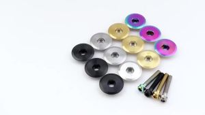 MUQZI | MUQZI 28.6mm Titanium Alloy Headset Cap MTB Road Fixie Bike Fork Stem Top Cap Modification Accessory