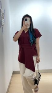 3510 Jane Tied Blouse Scuba | Blouse Wanita