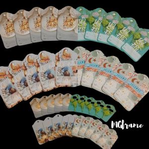 Kartu ucapan idul fitri hangtag pita lebaran hampers rantai