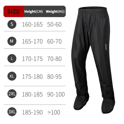 WOSAWE Rain Pants Motorcycle Waterproof Pants Rainproof Hiking Climbing Camping Cycling Mountain Rain Trousers with Shoe Covers