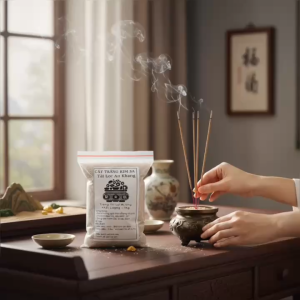 Cát Trắng Kim Sa Kim Tuyến Lấp Lánh 1Kg – Trang Trí Lư Hương Bàn Thờ Tài Lộc An Khang