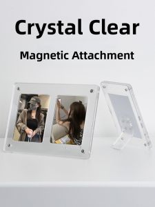 Acrylic Magnetic Small Card Display Brick Instant Photo Storage Frame Picture Frame Transparent Case Holder Gaming Accessories