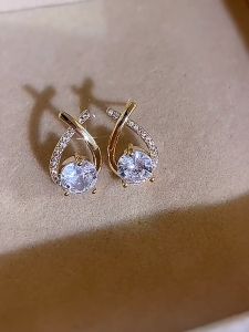 Gold 24k Earrings for Women Original Saudi Nasasangla Pawnable Legit Earrings Womens Round Zircon Opal Jewelry Girlfriend Birthday Gift Earings Hypoallerginic Set Women Stud Earrings Non Tarnish Fashion Not Fade
