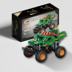 Mechanical Group Flames Dragon Truck Rebound Off-road Vehicle Boys Gift Construction Toy