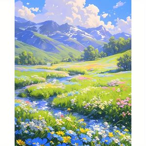 Springtime Outdoor Scenery Paint By Numbers For Adults Handpainted Number Drawing Coloring Wall Art Living Room Decor