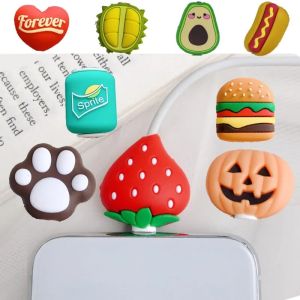 Cute USB Cable Bite Charger Wire Organizer Silicone Cable Saver for Iphone Charging Cord Protector Data Line Cable Protection