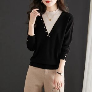 WANGGONGZHU | Elegant Knitted Base Layer Top Womens Half High Collar Autumn Winter Inner Wear Fashionable Classy Trendy Single Piece Shirt