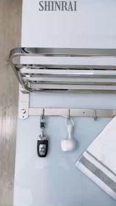 ( Dán Tường - Khoan Tường ) Giá Treo Khăn Nhà Tắm  Móc Treo Khăn Tắm SUS304 Đế Đặc 3.5CM Siêu Dày Chữ Nhật SHINRAI