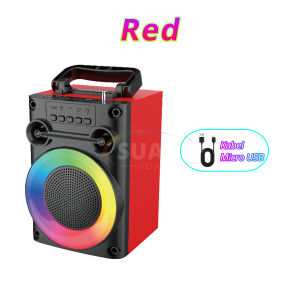Speaker Bluetooth Full Bass 2 Mic Karaoke Suara Jernih 4 Inch Protable Salon Aktif Super Bass USB