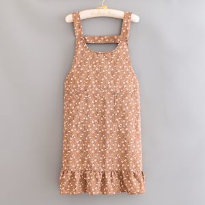 Adult Apron Cute Oil-resistant Wearable Kitchen Cooking Dining Home Use Coverall Can Be Worn outside Work Uniform Canvas Material