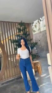 Celana Cutbay Jeans Panjang Wanita Cutbray Highwaist Loose Stretch Melar Nyaman Terlais