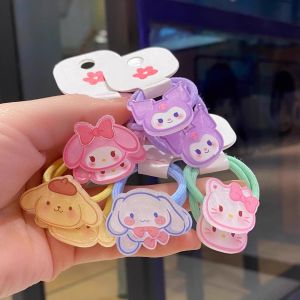 Red Hair Ties for Girls Baby Princess No Damage Hair Bands Cute Cartoon Design Fashionable Hair Accessories Korean Style