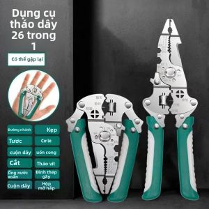 Dụng Cụ Tháo Dây Có Thể Gập Lại Công Cụ Thợ Điện Đa Chức Năng Với Thiết Kế Ròng Rọc Kìm Uốn Dụng Cụ Cầm Tay Để Tách Và Quấn Dây