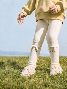 NIDUOXIONG | Quần Leggings Bông Ấm Áp Cho Bé Gái Thiết Kế Nổi