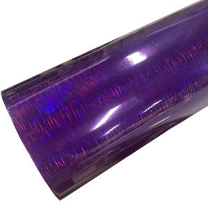 Premium Sparkle Gloss Purple Brushed Holographic Vinyl Wrap Film Self Adhesive Decal Sticker Automotive Car Wrapping Foil