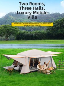 BroadField | Portable Luxury Two-bedroom Three-hall Outdoor Camping Tent