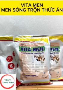 Men tiêu hoá VITA MEN 1kg. bổ sung hệ vi sinh vật chống táo bón hấp thu thức ăn tốt. Thú y Trường Thịnh
