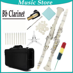 SLADE | SLADE B Flat Clarinet 17 Key Falling Tune B White Clarinet ABS Silver Plated Silver Key Material with Accessories