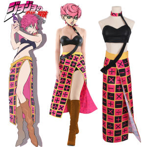 JoJo của cuộc phiêu lưu kỳ lạ Trang Phục Cosplay phụ nữ Trish UNA váy jolyne cujoh Áo Choàng Áo choàng trang phục dự tiệc Halloween cỡ lỡn