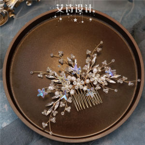 Original High-End Export Fashion Style Children Headwear Princess Birthday Gift Little Girl Golden Rhinestone Hair Comb