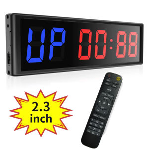 Fitness Training Gym Timer Interval Timer Clock 2.3" Digits LED Down/Up Clock Stopwatch with Remote Control Tabata EMOM MMA